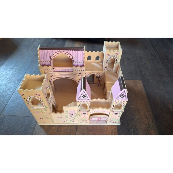 Vintage Rare MELISSA & DOUG : Wooden Folding Princess Castle Playset - Picture 1 of 8
